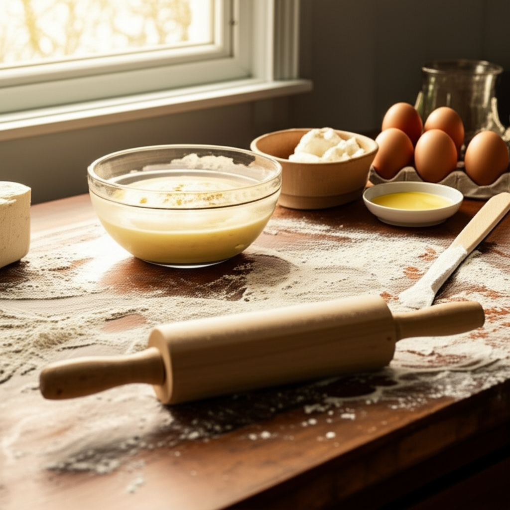 Traditional blintz making